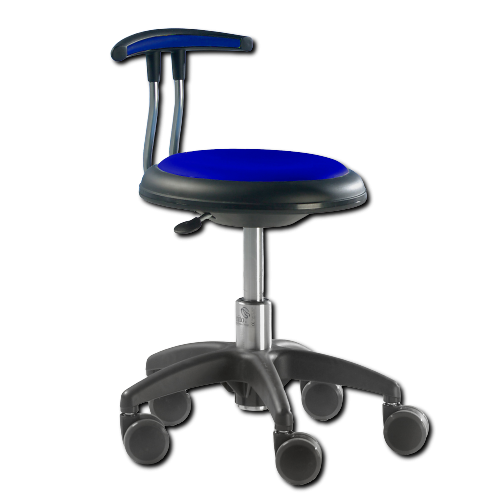 Genito Eco Drehstuhl mit Gaslift Höhenverstellung und Rückenlehne Höhenverstellung: 38-48 cm, auf Kunstoffgleitern, Kunstleder blau