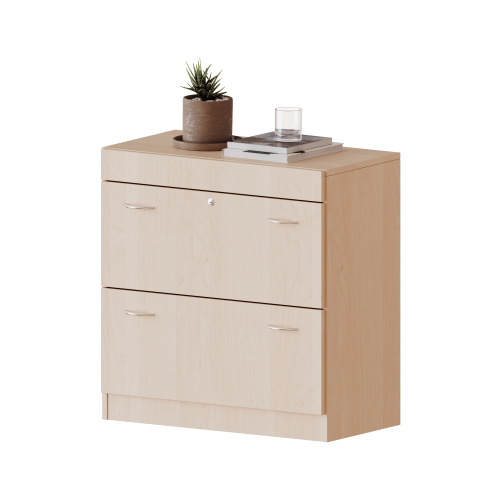 Hängeregisterschrank, 2 Ordnerhöhen - Serie evo180 B/H/T: 80x82x40 cm, 2 Auszüge, abschließbar, mit Sockel (81 mm)