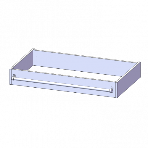 Leiterzarge zur Aufnahme einer Leiter - Serie evo180 Gesamthöhe 15 cm, für 104,5 cm breite und 60 cm tiefe Schrankwände