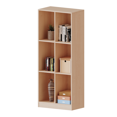 Taschenregal, 4,5 Ordnerhöhen - Serie evo180 B/H/T: 70,3x172x40 cm, 6 hohe Fächer, mit Sockel (81 mm)