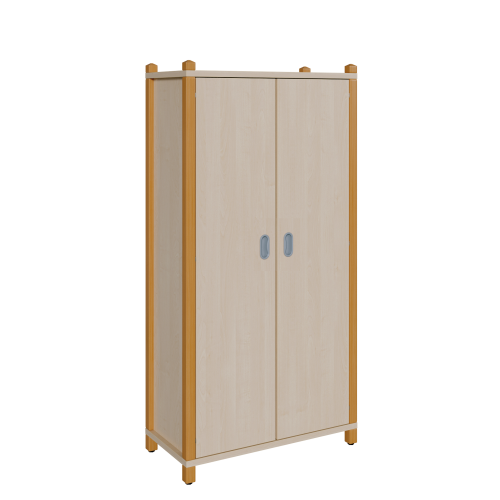 Stollen-Schrank mit 2 Türen in voller Höhe B/H/T: 106x160x40 cm, mit 2 Türen und Mittelwand, insgesamt 10 Fächer