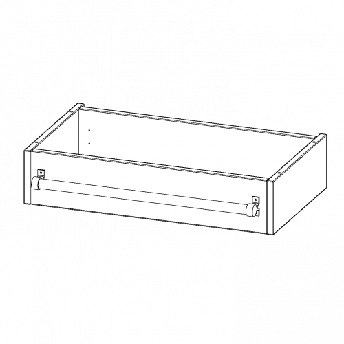 Leiterzarge zur Aufnahme einer Leiter - Serie evo180 Gesamthöhe 15 cm, für 70,3 cm breite und 40 cm tiefe Schrankwände