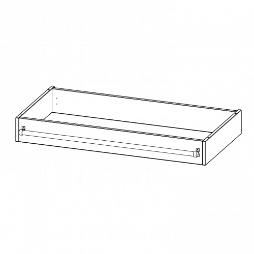 Leiterzarge zur Aufnahme einer Leiter - Serie evo180 Gesamthöhe 15 cm, für 120 cm breite und 60 cm tiefe Schrankwände