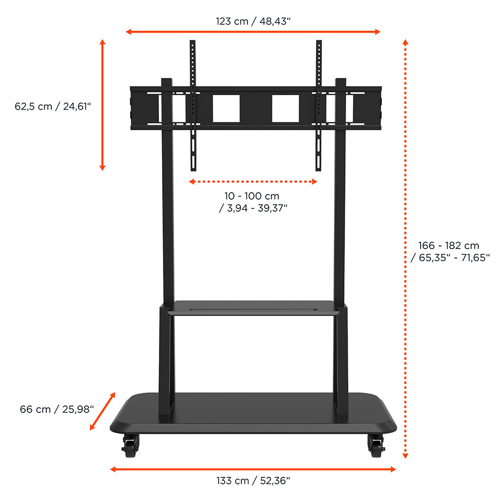 celexon Professional höhenverstellbarer Display Rollwagen Adjust-55120MP