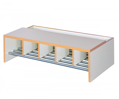 Garderobenbank mit integriertem Schuhrost und Sitztiefenverlängerung 5 Plätze, B/H/T: 100x26x52 cm