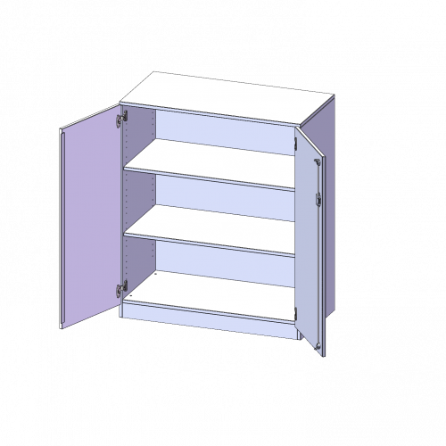 Schrank, 3 Ordnerhöhen - Serie evo180 B/H/T: 100x118x50 cm, 2 Türen, abschließbar, mit Sockel (81 mm)