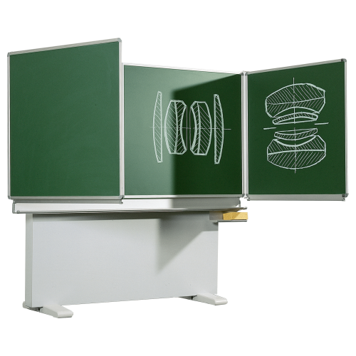 Klappschiebetafel Schultafel aus Premium Stahlemaille, Serie M-EG MF: 150x100 cm FF: 75x100 cm, freistehend