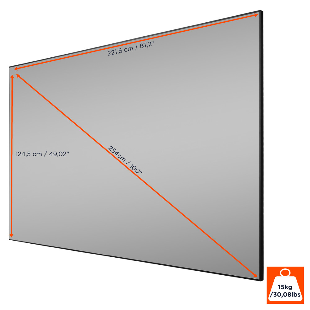 celexon HomeCinema UST Hochkontrast-Rahmenleinwand BrightOnyx, 1​00"