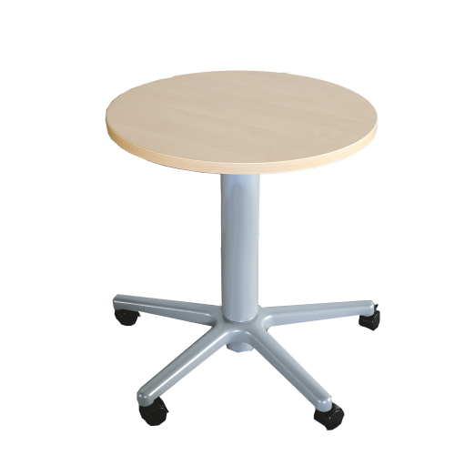 Beistelltisch mit Fußkreuz und Gasfeder, HV 72-110 cm Tischplatte als Kreis, Durchmesser: 60 cm