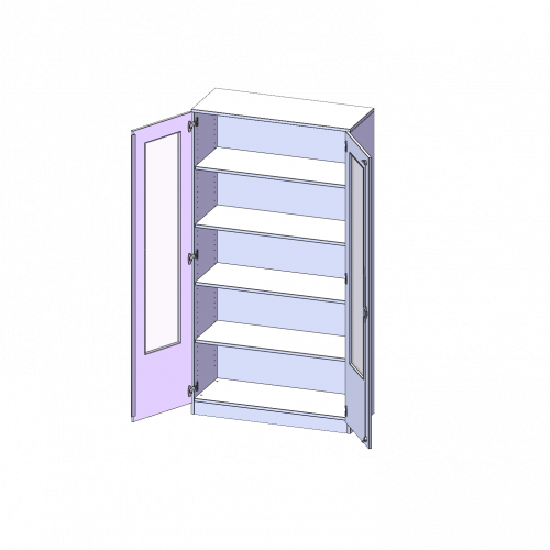 Schrank mit verglasten Türen, 5 Ordnerhöhen - Serie evo180 B/H/T: 100x190x40 cm, Türen mit Glaseinsatz, abschließbar, mit Sockel (81 mm)