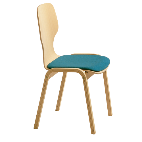 Holzstuhl "Carlo" mit Sitzschale Sitzhöhe: 46 cm, mit Sitzpolster