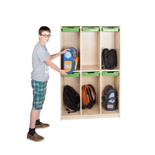 Schultaschenregal für 4 bzw. 6 Schüler B/H/T: 104,5x160x50 cm