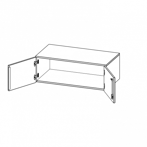 Aufsatzschrank, 1 Ordnerhöhe - Serie evo180 B/H/T: 100x36x40 cm, 2 Türen, abschließbar