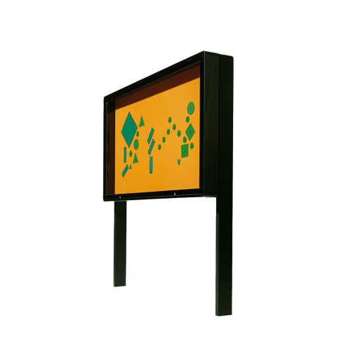 Aluvitrine Modell W8, Stahlemaille in Weiß B/H/T: 107x107x13 cm, Einsatzbereich Innen