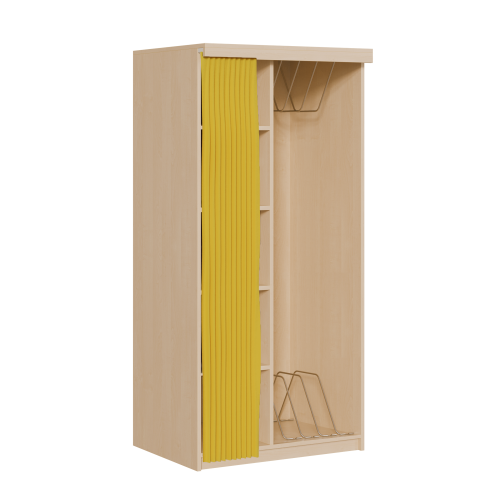 Liegepolsterregal mit Vorhang für 160 cm lange Polster, mit Fächern B/H/T: 90x190x72 cm, für bis zu 5 Matratzen, seitliche Bettwäschefächer, in Korpusbauweise
