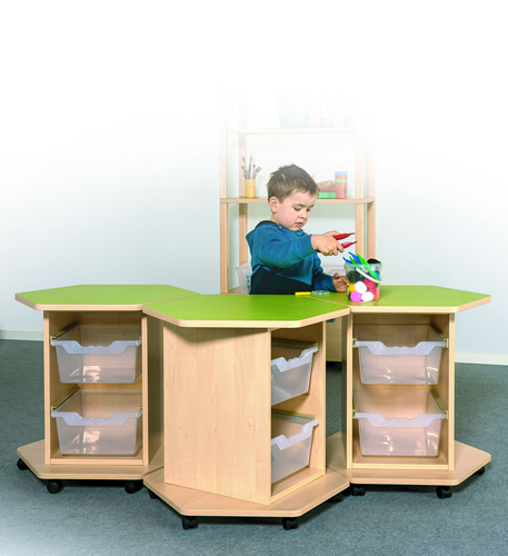 Sechseckwagen 3er Set, je B/H/T: 79x64x70 cm