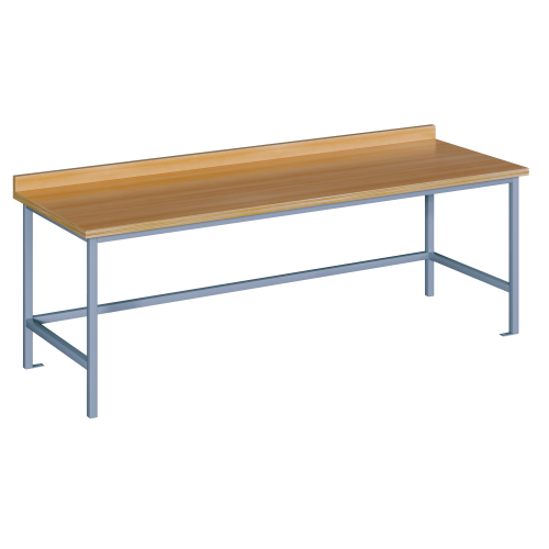 Werkbank B/H/T: 150x75x70 cm, Werkbank ohne Unterbau, Stahlgestell RAL-Farbe 9006 (weißaluminium)
