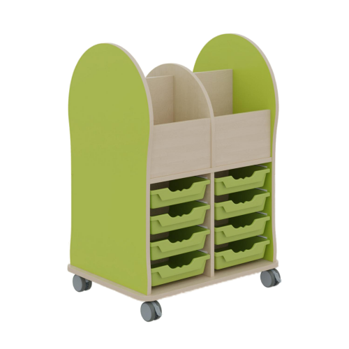 Leseratte Maxi, 4 Fächer und 8 Schübe Mit 8 Ergotray Boxen C1 in Multicolor A