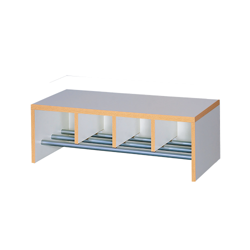 Garderobenbank mit integriertem Schuhrost 4 Plätze, B/H/T: 80x26x32 cm