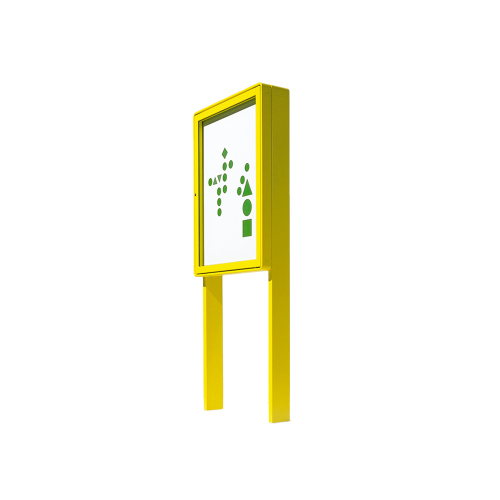 Aluvitrine Modell W5 mit Klettenstoff B/H/T: 107x107x13 cm, Türanschlag Rechts, Einsatzbereich Innen