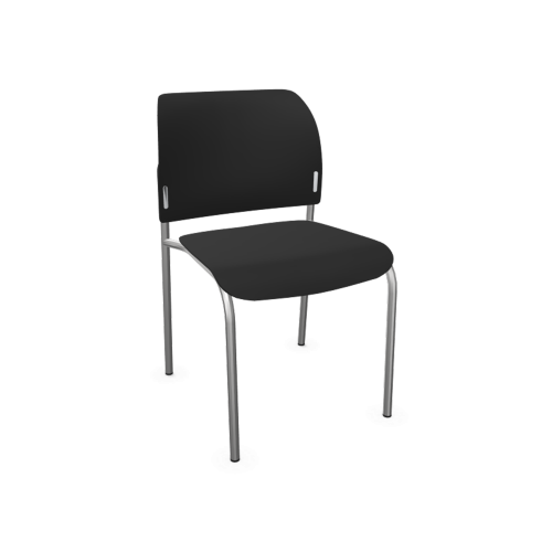 Stuhl ANABELLE mit Kunststoffsitz B/H/T: 56x79x54cm, mit Armlehne, Gestellfarbe weiß, Kunststoff Schwarz