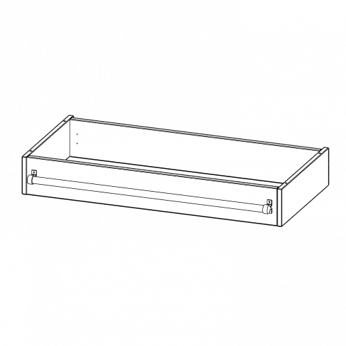 Leiterzarge zur Aufnahme einer Leiter - Serie evo180 Gesamthöhe 15 cm, für 104,5 cm breite und 50 cm tiefe Schrankwände