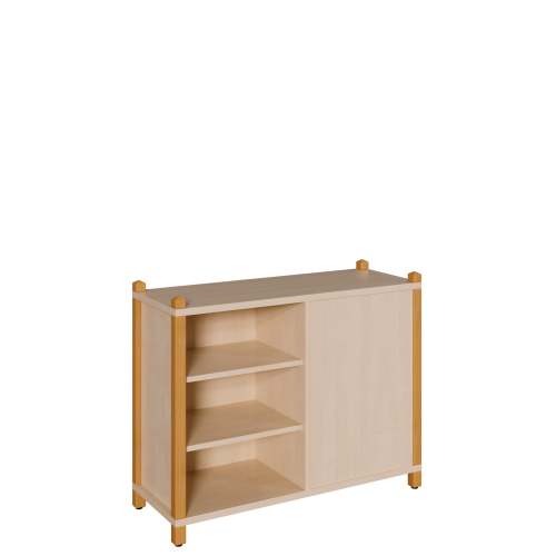 Stollen-Regal, Raumteilerregal mit Mittelwand wechselseitig offen B/H/T: 106x80x40 cm, mit Mittelwand, 6 Fächern und 4 Einlegeböden