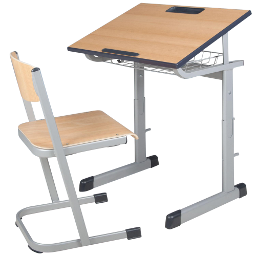 schrägstellbarer Einertisch B/H/T: 70x52x55 cm, mit Ablage, Farbe wählbar, mit ABS-Kante