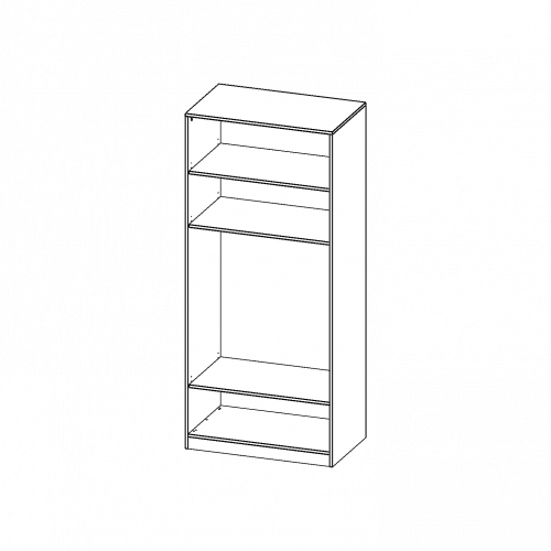 Garderobenregal,  6 Ordnerhöhen - Serie evo180 B/H/T: 100x226x60 cm, mit Garderobenstange, mit Sockel (81 mm)
