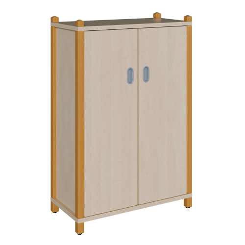 Stollen-Schrank mit 2 Türen in voller Höhe B/H/T: 82x120x40 cm, mit 2 Türen und 4 Fächern