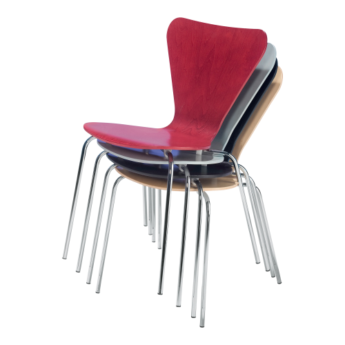 Stuhl Julia mit 4-Fuß-Gestell, Stapelschutz, Sitz- und Rückenpolster B/H/T: 44x80x53 cm, Sitzhöhe: 48 cm