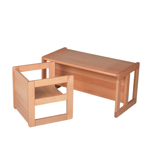 Verwandlungsbank B/H/T: 70x35x35 cm, SH: 15, 22 und 34 cm