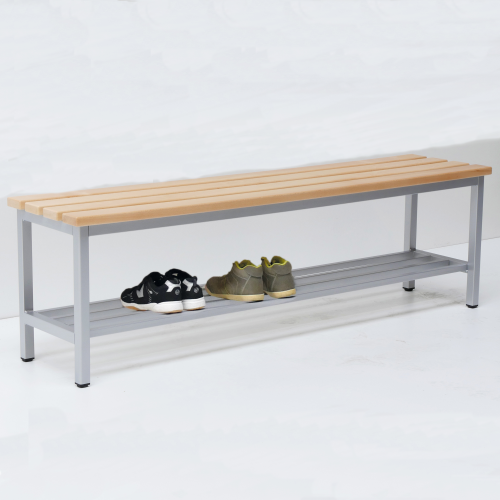 Umkleidebank, freistehende Sitzbank B/H/T: 150x45x35 cm, mit Schuhrost