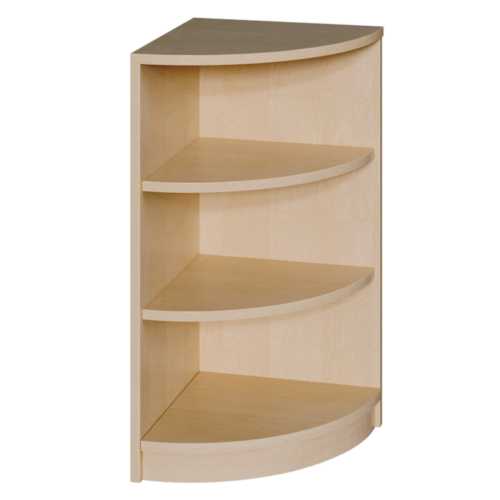 Korpus-Eckregal mit festen Fächern B/H/T: 40x80x40 cm, Böden im Radius 40 cm, mit 3 Fächern zwischen festen Zwischenböden