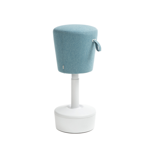 Hocker Mia mit innovativem Fußkreuz und 3D-Sitzmechanik B/H/T: 36x57-90x36 cm, Platingrau, Stoffgruppe C2