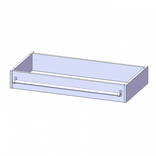 Leiterzarge zur Aufnahme einer Leiter - Serie evo180 Gesamthöhe 15 cm, für 100 cm breite und 50 cm tiefe Schrankwände
