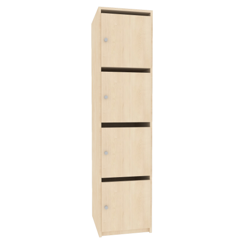 Schließfachschrank, 4 abschließbare Fächer & Briefschlitz B/H/T: 42x190x52 cm, Türanschlag links