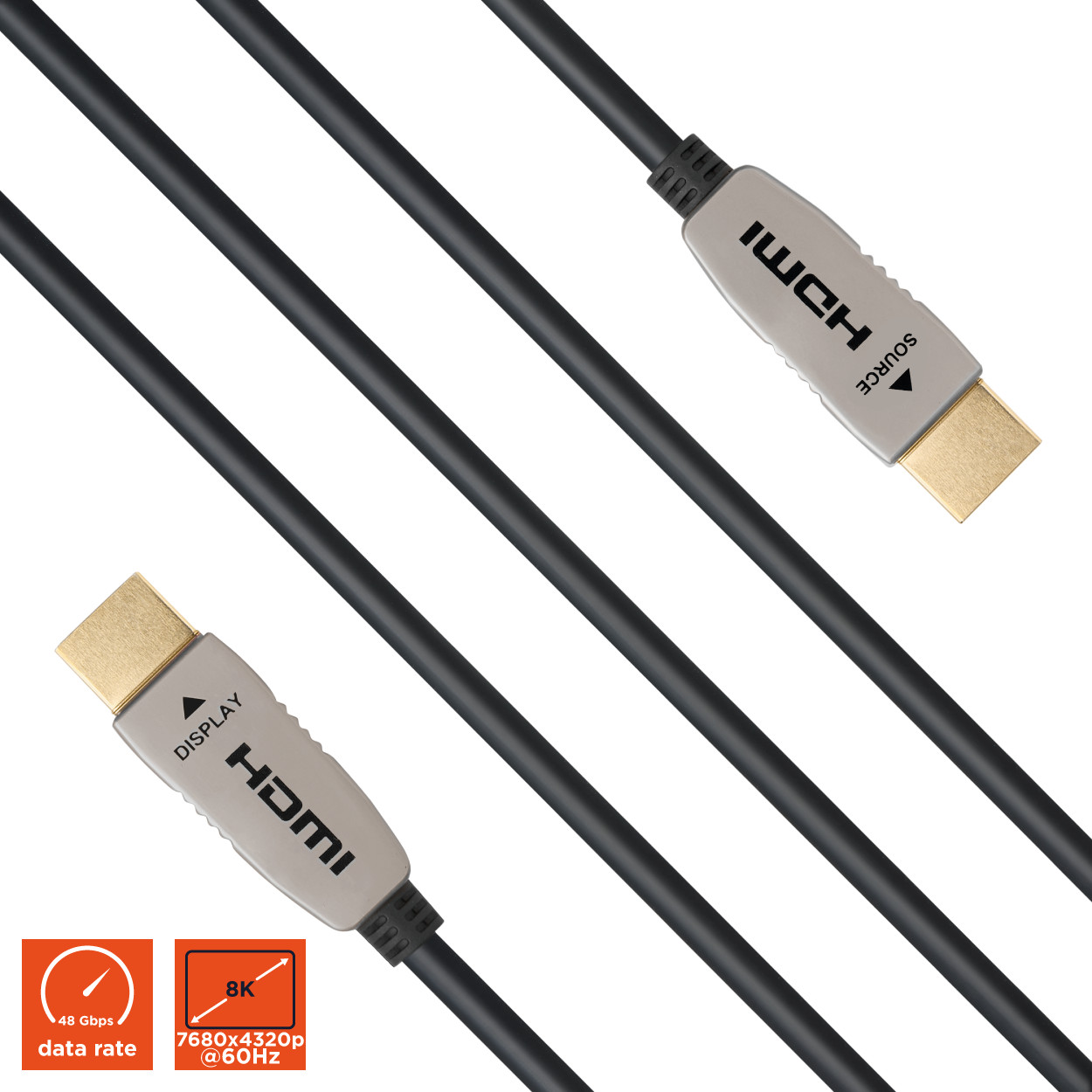 celexon UHD Optical Fibre HDMI 8K 48Gbps Active Kabel 6m, schwarz