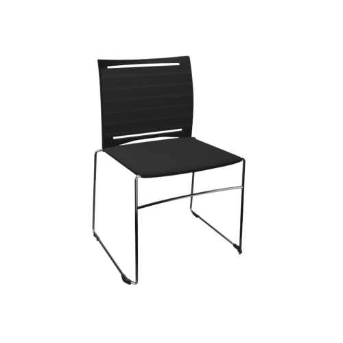 Stuhl Diane mit Netzrücken & Kunststoffsitz B/H/T: 58x85x53 cm, Gestellfarbe MetallicPro, ohne Armlehne