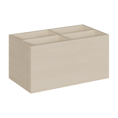 Bücher- und Baupodestkiste, zu Linoleumpodesten B/H/T: 70x35x40 cm, 4fach-Unterteilung
