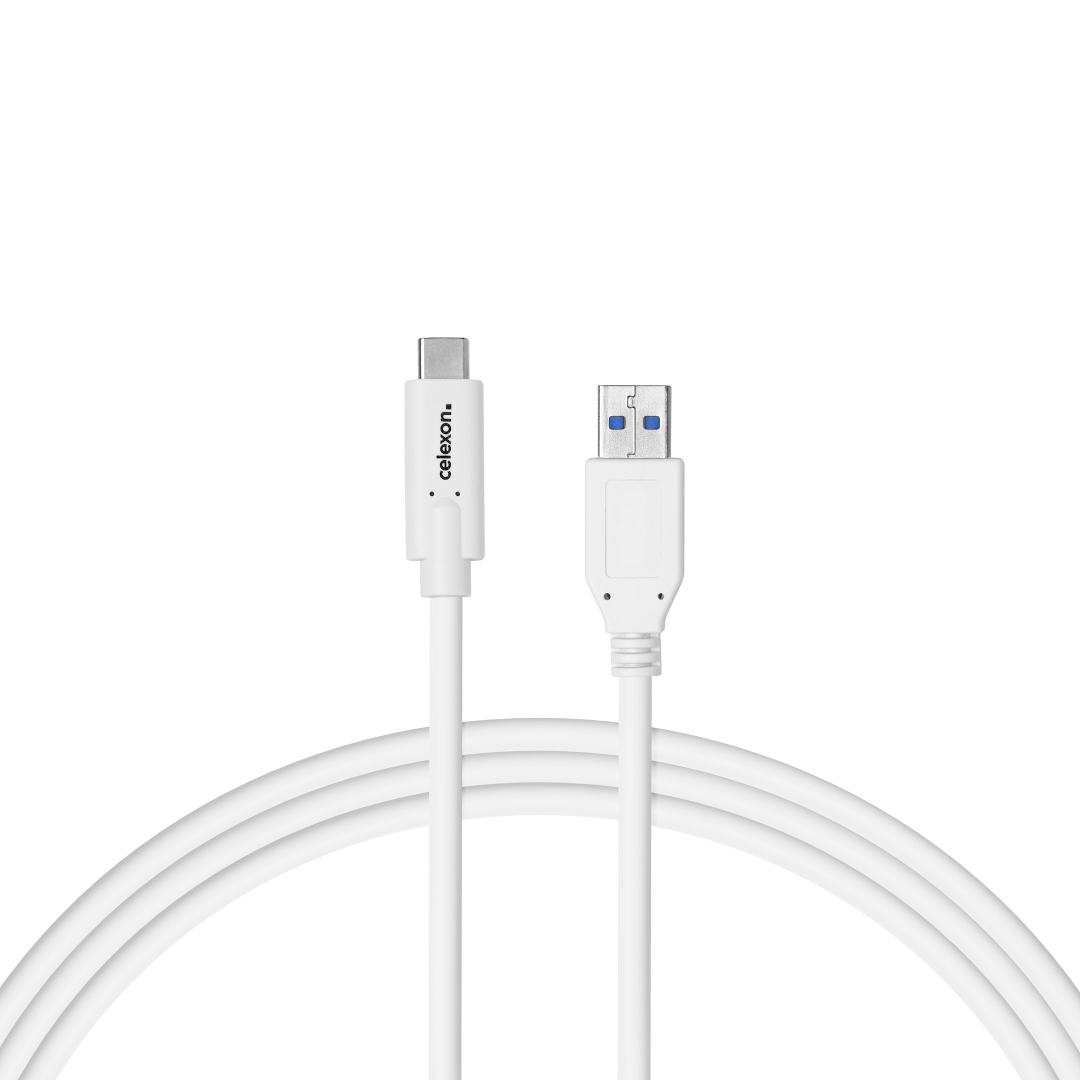 celexon USB-C auf USB-A Kabel - USB 3.2 Gen 2x1 1,0m, weiß