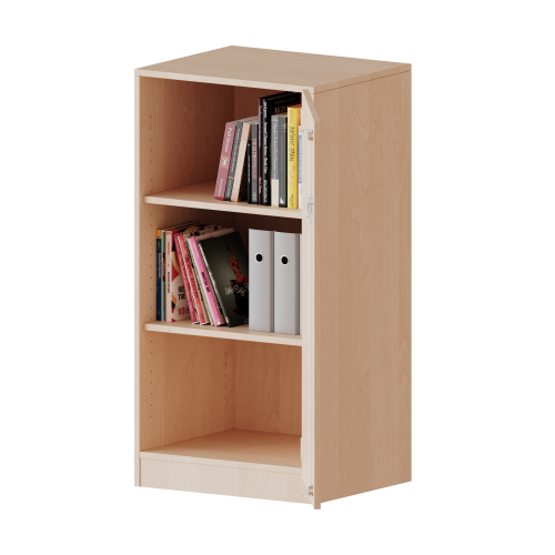 Schrank, 3 Ordnerhöhen - Serie evo180 B/H/T: 60x118x60 cm, 1 Tür, abschließbar, Tür öffnet nach rechts, mit Sockel (81 mm)