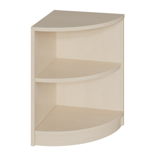 Korpus-Eckregal mit festen Fächern B/H/T: 40x80x40 cm, Böden im Radius 40 cm, mit 2 Fächern zwischen festen Zwischenböden - in 2 Ordnerhöhen