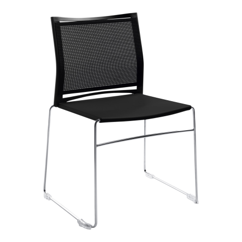 Stuhl DIANE mit Gestell in schwarz, Stoffgruppe C1 (Stoff)