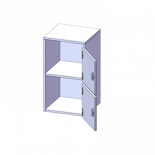 Schließfach - Aufsatzschrank, 2 Ordnerhöhen - Serie evo180 B/H/T: 40,5x72x40 cm, 2 Schließfächer, mit Briefschlitz, Türen öffnen nach rechts