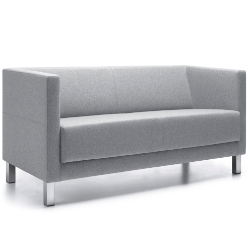 SIT!Box - 3er Sofa mit Armlehne B/H/T: 150x71x68 cm, Sitzhöhe: 44 cm, 4-Fuß Gestell in chrom, Bezug Stoff