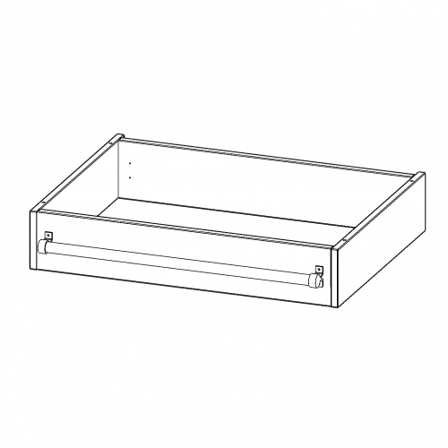 Leiterzarge zur Aufnahme einer Leiter - Serie evo180 Gesamthöhe 15 cm, für 80 cm breite und 60 cm tiefe Schrankwände