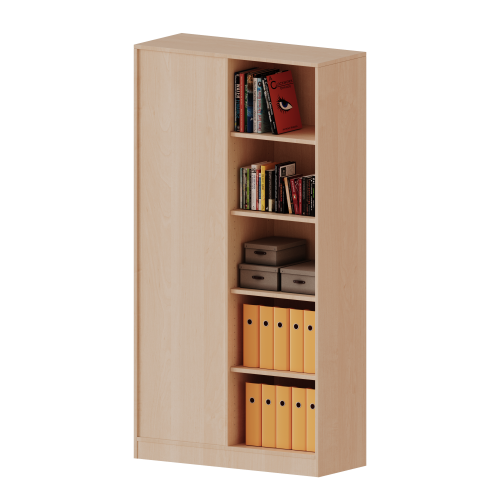 Raumteiler Regal, 5 Ordnerhöhen - Serie evo180 B/H/T: 100x190x40 cm, 10 Fächer, wechselseitig angeordnet, mit Sockel (81 mm)