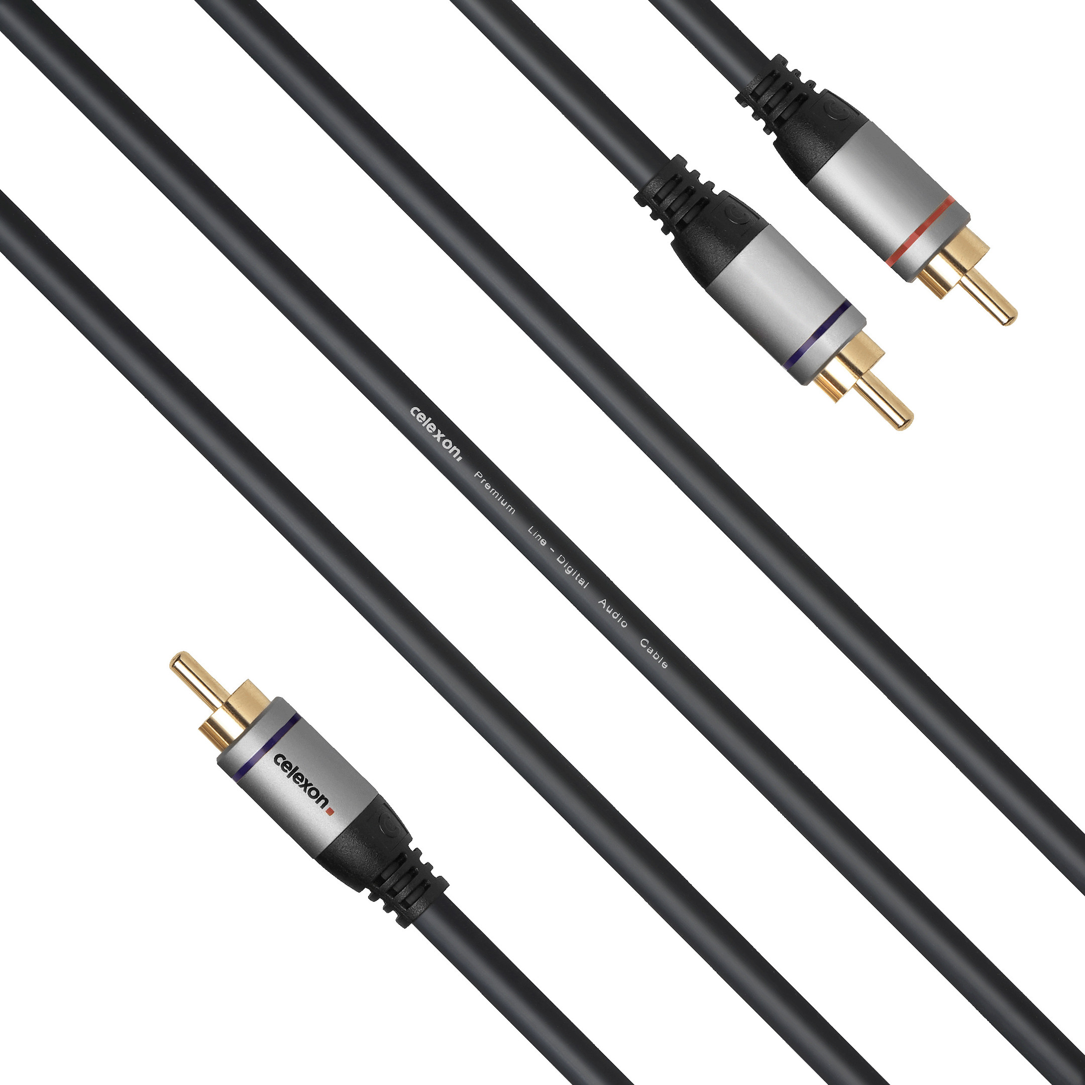 celexon Cinch auf 2x Cinch Audiokabel 5,0m - Professional Line