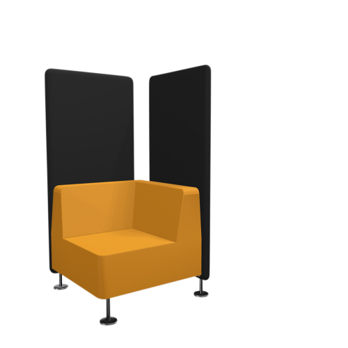Wall In Ecksessel für 2 Wände B/H/T: 83x148x83 cm, Gestellfarbe Chrom, Stoffgruppe C1/C2 (Standard)